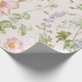Pink Floral Chinoiserie Geschenkpapier (Ecke)