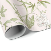 Pink Floral Chinoiserie Geschenkpapier (Rolleneckpunkt)