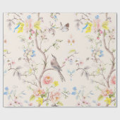 Pink Floral Chinoiserie Geschenkpapier (Flach)