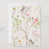 Pink Floral Chinoiserie Hochzeit Einladung (Rückseite)