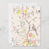 Pink Floral Chinoiserie Hochzeit Einladung (Rückseite)