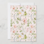 Pink Floral Chinoiserie Hochzeit Einladung (Rückseite)