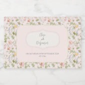 Pink Floral Chinoiserie Hochzeit Schaumweinetikett (Einzelnes Label)