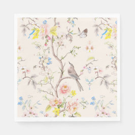 Pink Floral Chinoiserie Serviette
