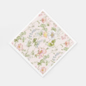 Pink Floral Chinoiserie Serviette (Ecke)