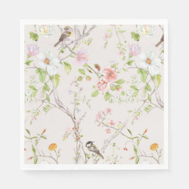 Pink Floral Chinoiserie Serviette