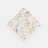 Pink Floral Chinoiserie Serviette (Ecke)