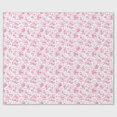 Pink Floral Chinoiserie Stadtrundgang Geschenkpapier (Flach)