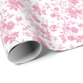 Pink Floral Chinoiserie Stadtrundgang Geschenkpapier (Rolleneckpunkt)