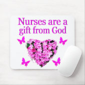 PINK FLORAL CHRISTLICH NURSE DESIGN MOUSEPAD (Mit Mouse)