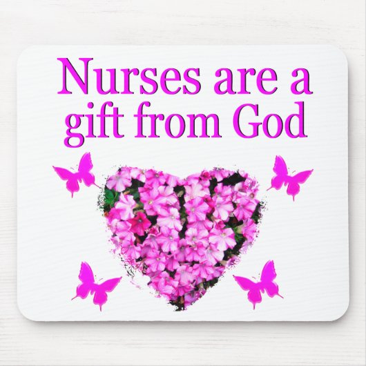 PINK FLORAL CHRISTLICH NURSE DESIGN MOUSEPAD (Vorne)