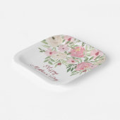 Pink Floral Church Mother's Day Brunch Pappteller (Gewinkelt)