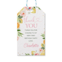 Pink Floral Citrus Geburtstag Vielen Dank Tag