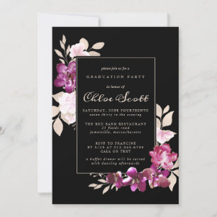 Pink Floral Class of 2021 Graduation Party Einladung