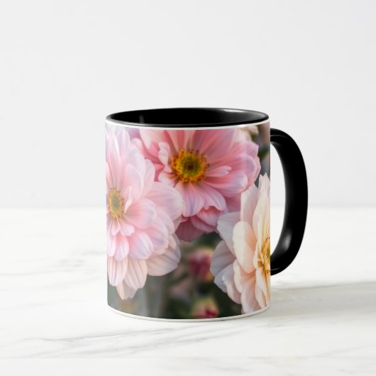 Pink Floral Coffee Cup Tasse (VorderseiteRechts)