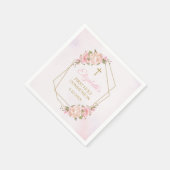 Pink Floral Communion Serviette (Ecke)