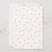 Pink Floral Coquette Bow Bunny 1st Birthday Einladung (Rückseite)