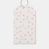 Pink Floral Coquette Bow Bunny 1st Birthday Geschenkanhänger (Rückseite)
