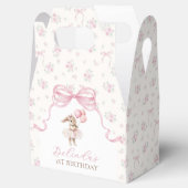 Pink Floral Coquette Bow Bunny 1st Birthday Geschenkschachtel (Geöffnet)