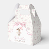 Pink Floral Coquette Bow Bunny 1st Birthday Geschenkschachtel (Vorderseite)