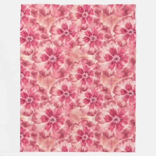 Pink Floral Coquette Fleecedecke (Vorderseite)