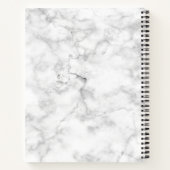 Pink Floral Corner Bouquets auf schwarzen Rahmen C Notizbuch (Rückseite)