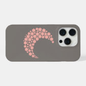 Pink Floral Crescent Moon on Dark Background – Rom iPhone Hülle (Rückseite (Horizontal))
