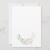 Pink Floral Cross Eucalyptus Leaves Baptism Einladung (Rückseite)