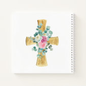 Pink Floral Cross First Communityguestbook Notizblock (Rückseite)