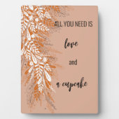 Pink Floral Cupcake Tabletop Schild Plaque Fotoplatte (Vorderseite)