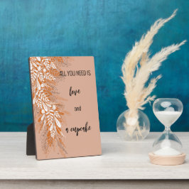 Pink Floral Cupcake Tabletop Schild Plaque Fotoplatte