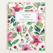 Pink Floral Custom 2025 Weekly Planer (Vorderseite)