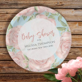 Pink Floral Custom Baby Dusche Pappteller