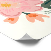 Pink Floral Custom Brautparty Willkommen Poster (Ecke)