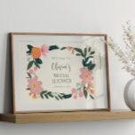 Pink Floral Custom Brautparty Willkommen Poster<br><div class="desc">Herzlich willkommen in diesem Pink Floral Custom Brautparty Welcome Poster. Dieses Poster mit einem zarten Design aus rosa Blüten verleiht Ihrem Brautparty eine Touch von Eleganz und Wärme. Personalisieren Sie es mit Ihren Namen und Veranstaltungsdetails, um einen charmanten Eingang zu schaffen, der den Ton für eine unvergessliche Feier Set. Ideal,...</div>