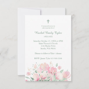 Pink Floral Custom Foto Gedenkfeier Liebe eins Mitteilungskarte