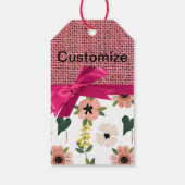 Pink Floral Custom Gift Tag Geschenkanhänger (Rückseite)