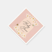 Pink Floral Daisy Bees Baby Dusche Serviette (Ecke)