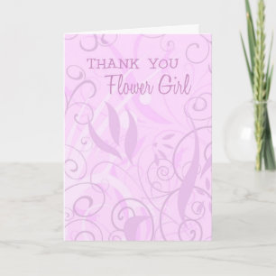 Pink Floral Danke Flower Girl Card