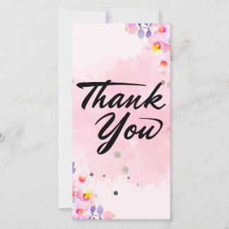 Pink Floral Danke Karte