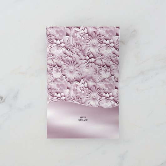 Pink Floral Danke Karte (Innenseite)