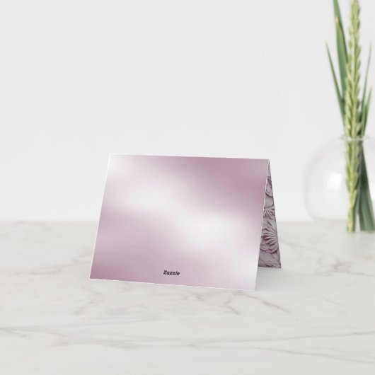 Pink Floral Danke Karte (Rückseite)