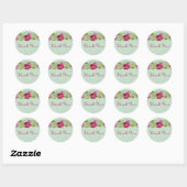 Pink Floral Danke Stickers (Blatt)