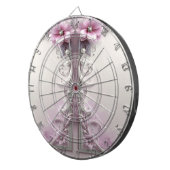 Pink Floral Dartboard Dartscheibe (Vorderseite rechts)