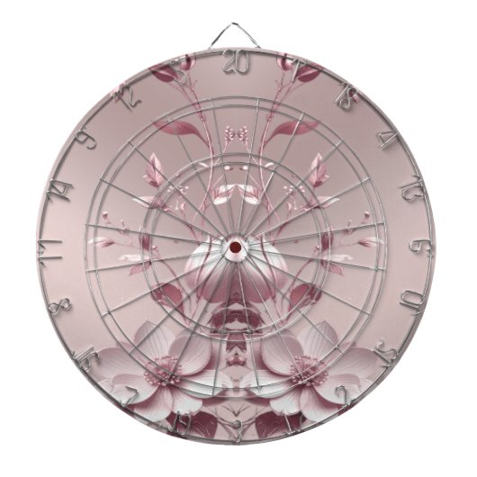 Pink Floral Dartboard Dartscheibe (vorne)