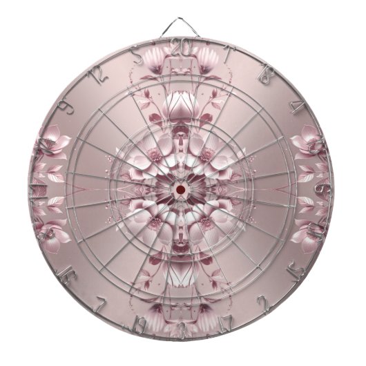 Pink Floral Dartboard Dartscheibe (vorne)