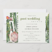 PINK FLORAL DESERT CACTI FAUNA POST WEDING BRUCH EINLADUNG (Vorderseite)