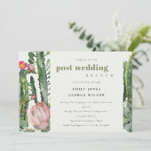 PINK FLORAL DESERT CACTI FAUNA POST WEDING BRUCH EINLADUNG (Stehend Vorderseite)