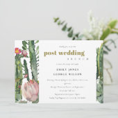 PINK FLORAL DESERT CACTI FAUNA POST WEDING BRUCH EINLADUNG (Stehend Vorderseite)