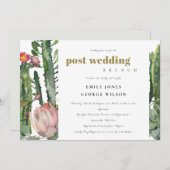 PINK FLORAL DESERT CACTI FAUNA POST WEDING BRUCH EINLADUNG (Vorne/Hinten)